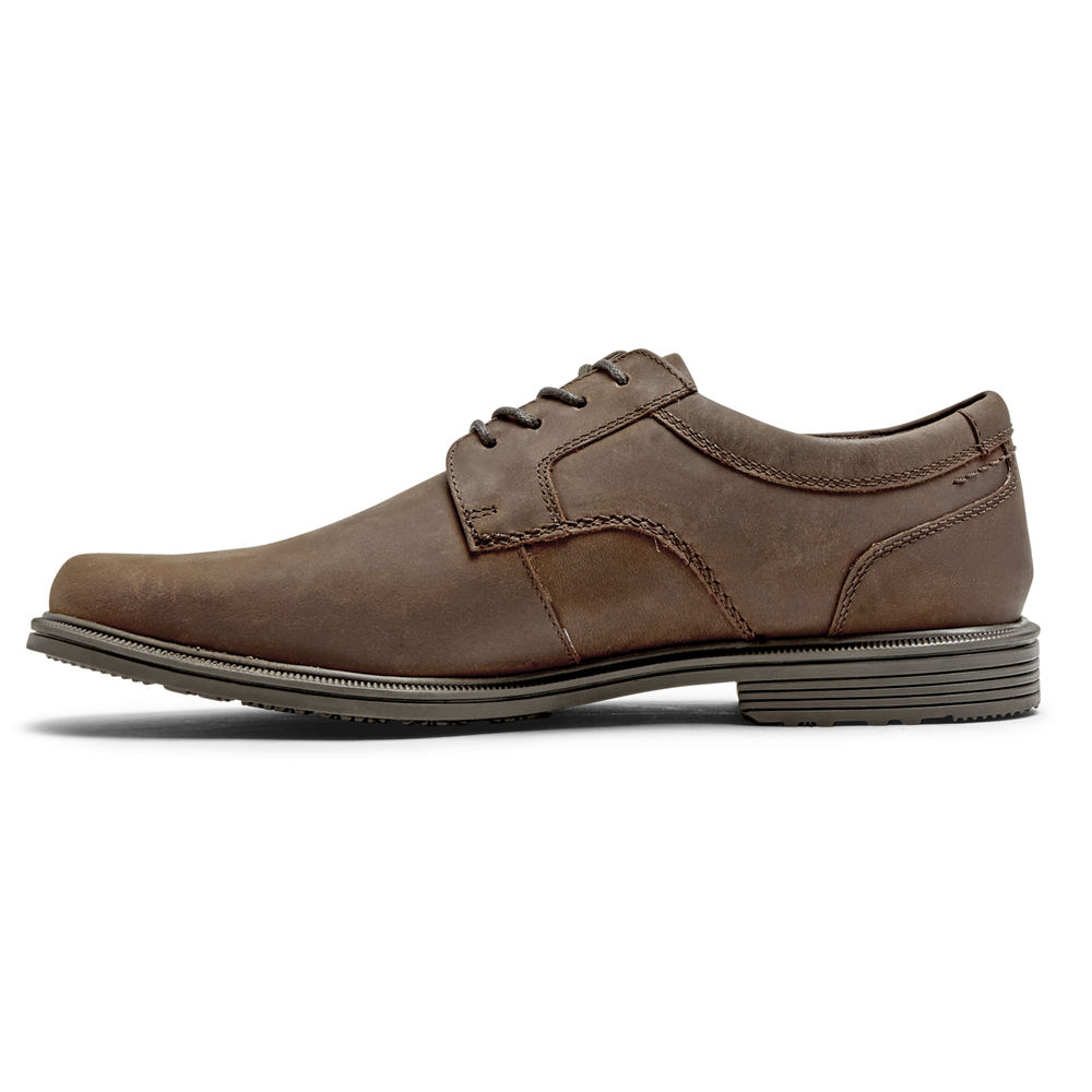 Rockport Singapore Mens Oxfords - Robinsyn Waterproof Plain Toe Brown - MO0829673